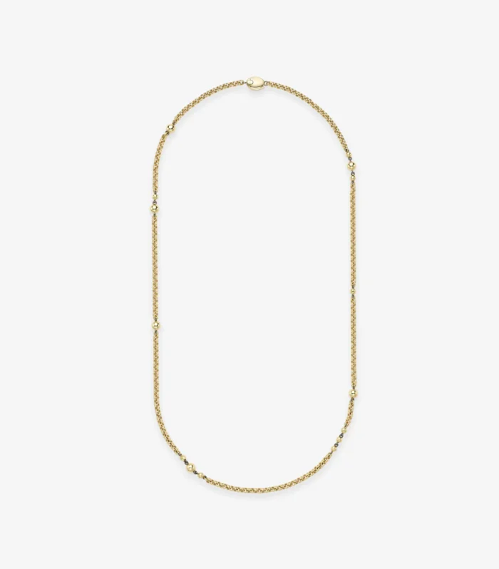 Orbit Yellow Gold Belcher Ball n Chain 21" Necklace