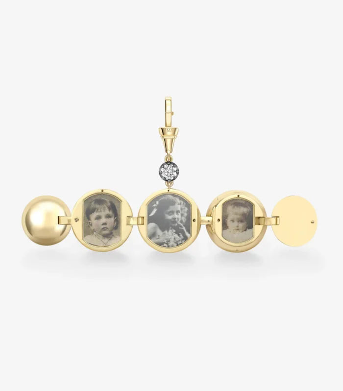 Orbit Yellow Gold & 0.40ct Diamond Sphere Locket Pendant